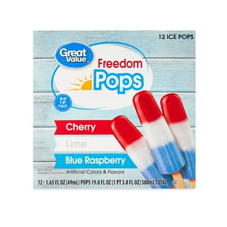 Great Value Assorted Flavor Freedom Ice Pops, 19.8 fl oz, 12 Pack (Frozen)