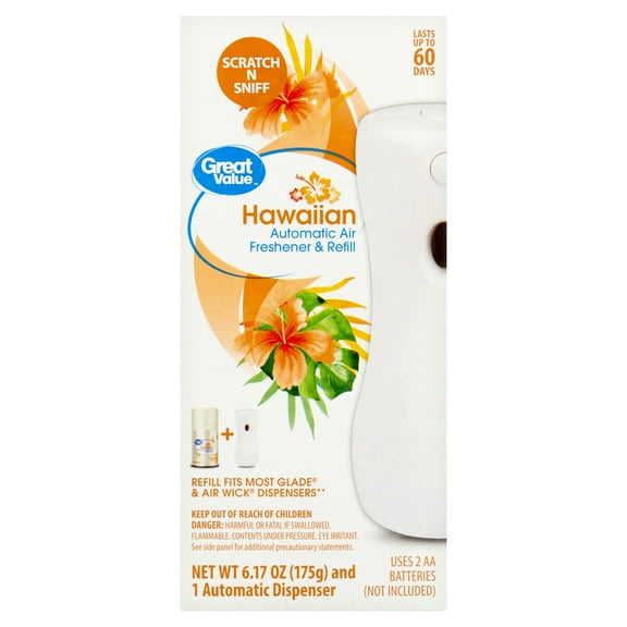 Great Value Automatic Air Freshener & Refill, Hawaiian, 6.17 oz