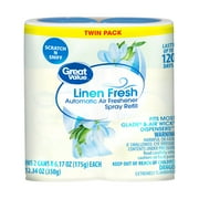 Great Value Automatic Air Freshener Spray Refill, Linen Fresh, 2 pieces