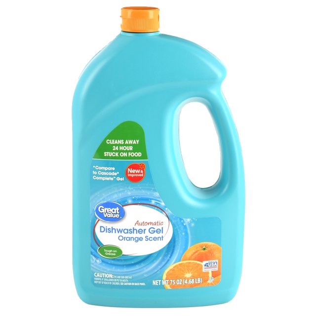 Great Value Automatic Dishwasher Gel, Orange Scent, 75 fl oz