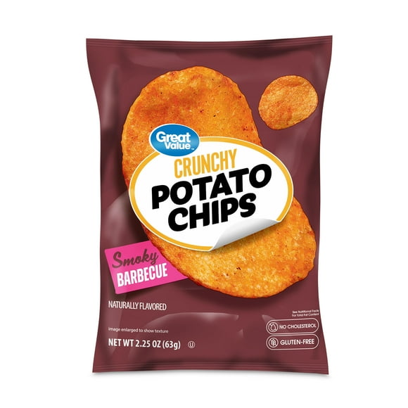 Great Value BBQ Potato Chips 2.25 oz bag