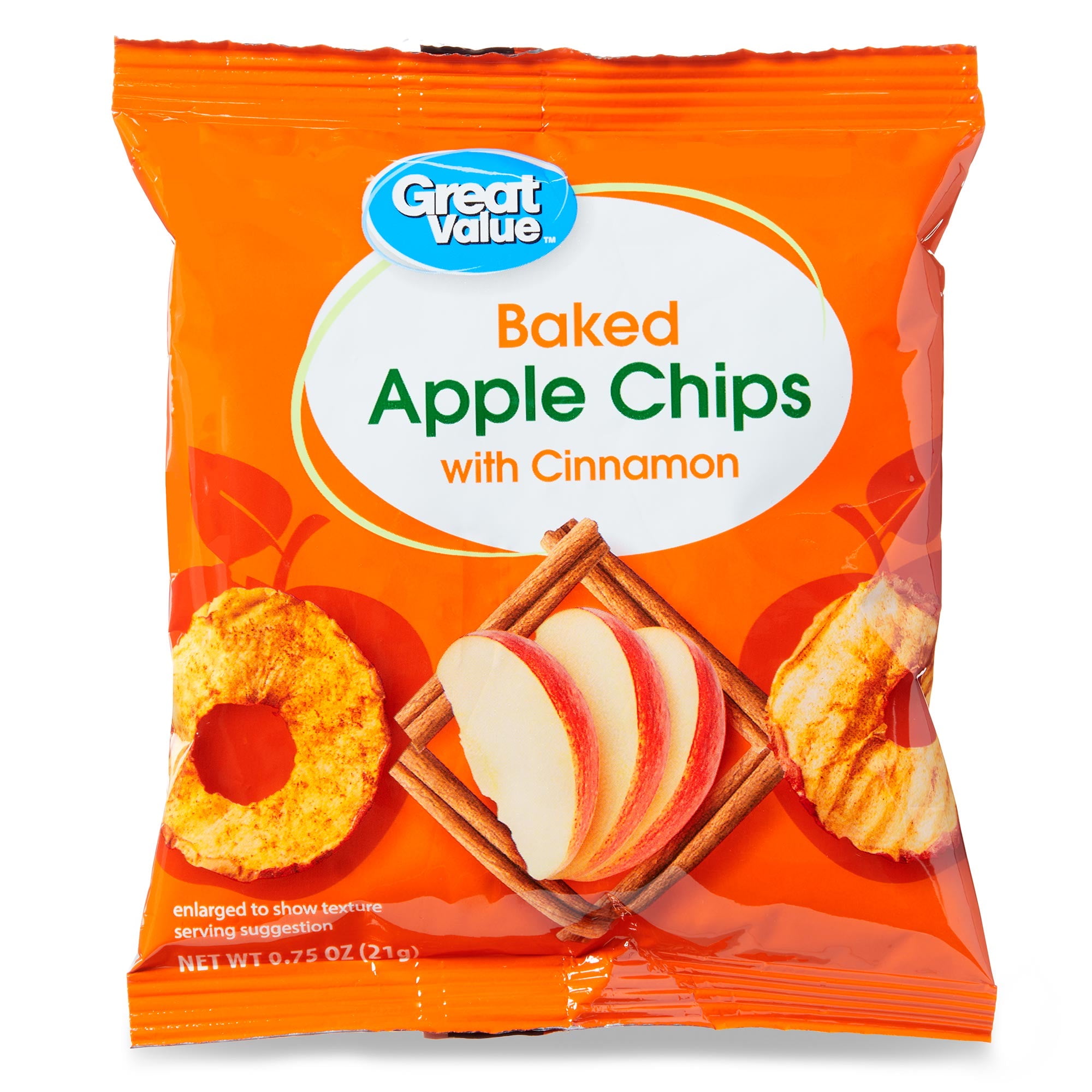 Great Value Baked Apple Chips with Cinnamon, .75 oz