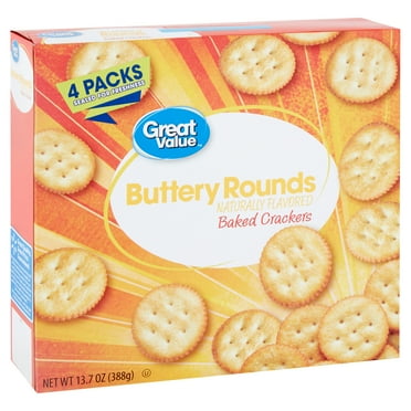 Great Value Baked Buttery Round Crackers, 13.7 oz.