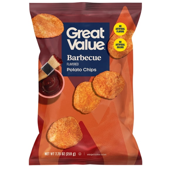 Great Value Barbecue Flavored Potato Chips, 7.75 oz