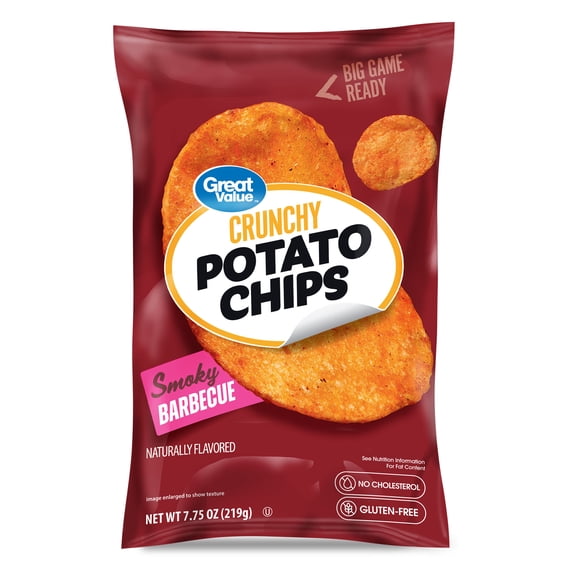Great Value Barbecue Flavored Potato Chips, 7.75 oz