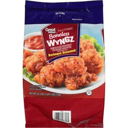Great Value Barbecue Seasoned Boneless Wyngz, 25.5 oz