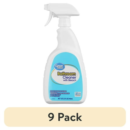 (9 pack) Great Value Bathroom Cleaner with Bleach, 32 fl oz