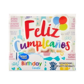 Great Value Feliz Cumpleaños Birthday Candle, 1 Count