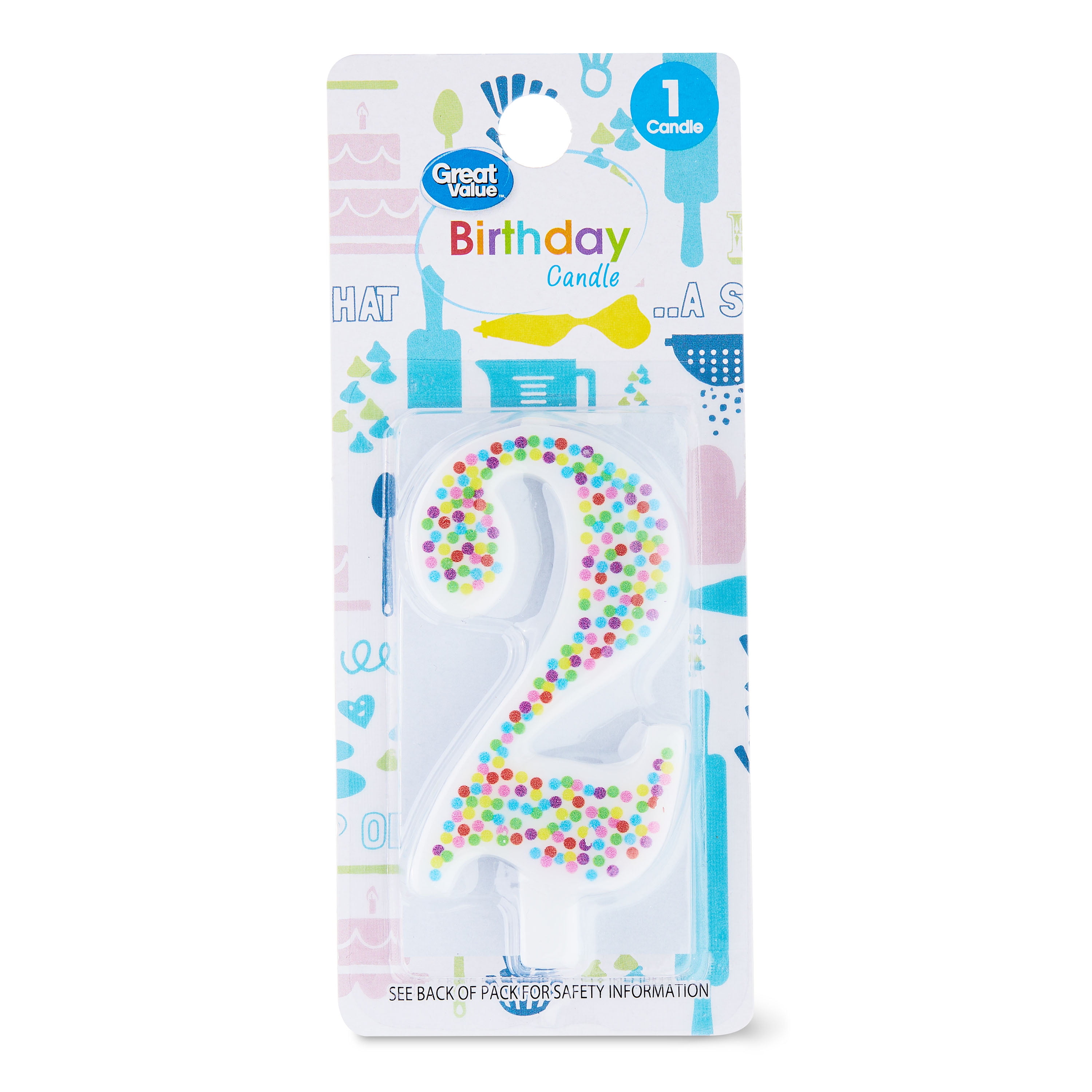 Great Value Birthday Party Candle, Number 2