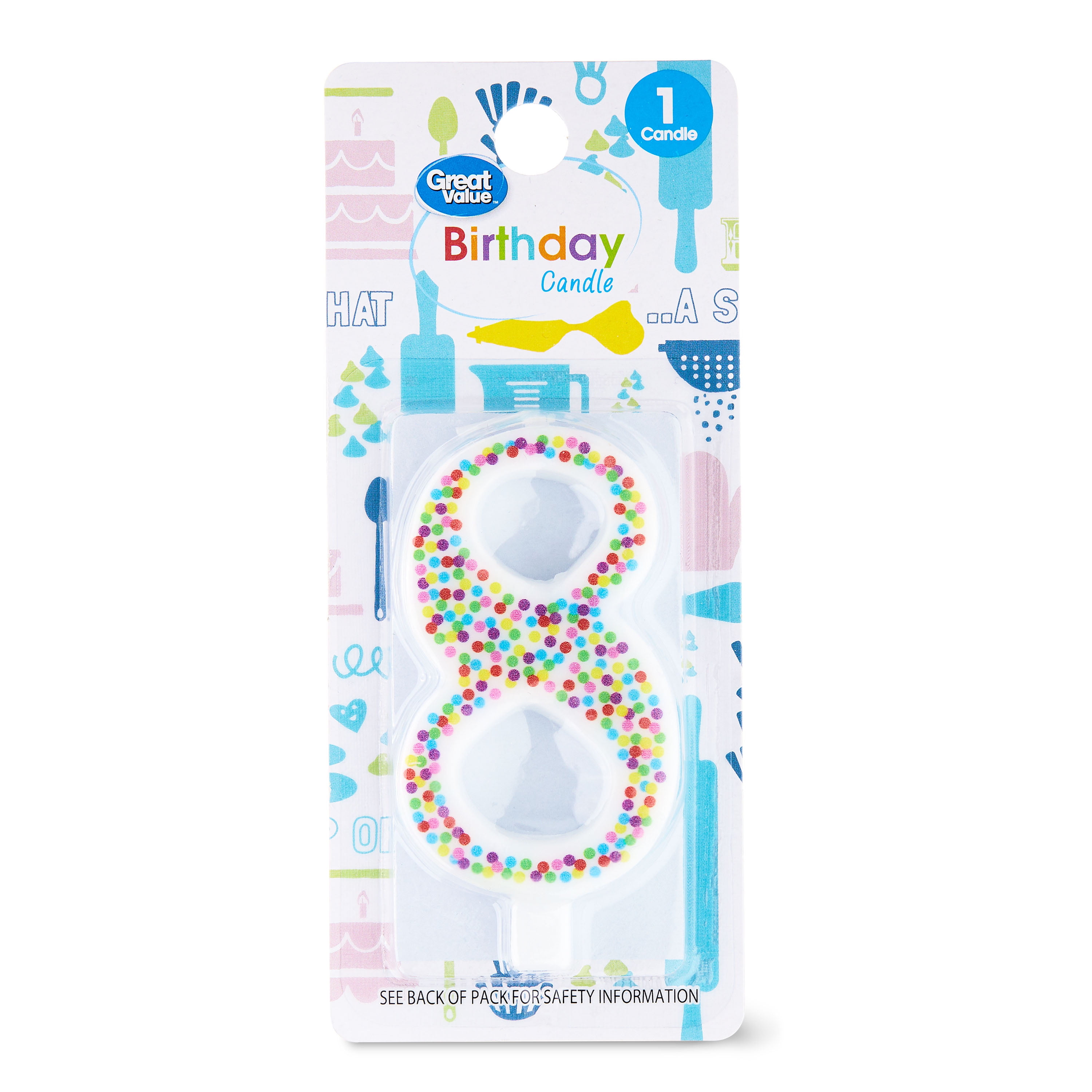 Great Value Birthday Party Candle, Number 8