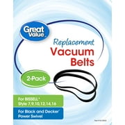 Great Value Bissell Replacements Vacuum Style 7 Belt, Rubber 2350 (2 Pack)