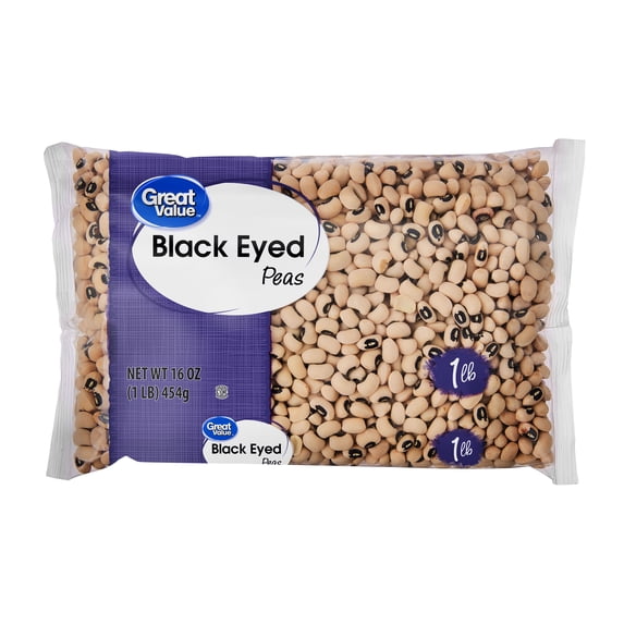 Great Value Black Eyed Peas, 1 lb