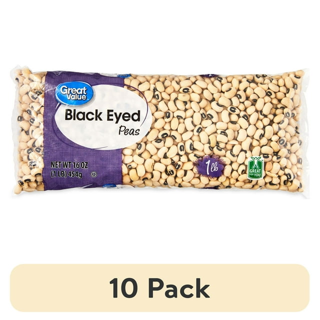(10 pack) Great Value Black Eyed Peas, 1 lb
