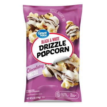 Great Value Black & White Drizzle Flavored Popcorn, 6 oz Bag