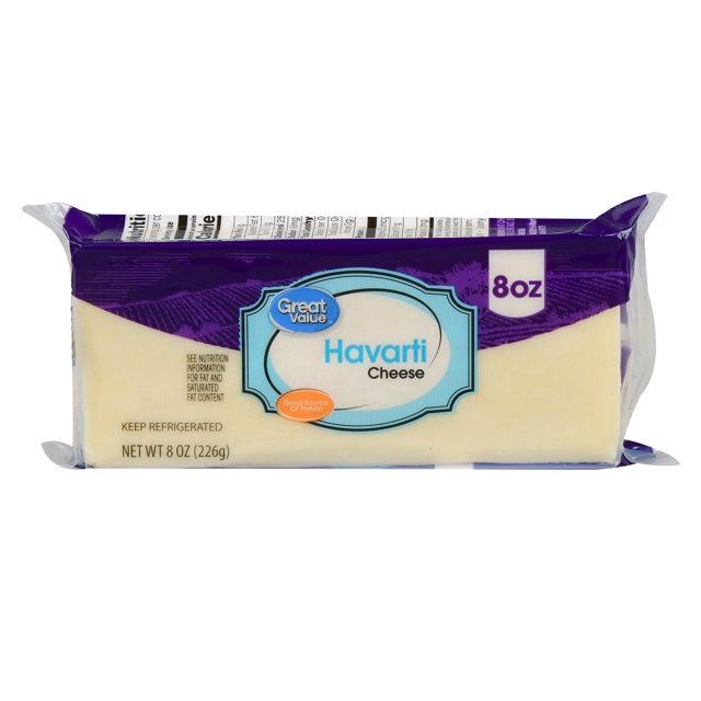 Great Value Block Havarti Cheese, 8 oz