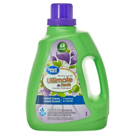 Great Value Blooming Lavender, 64 loads, Ultimate Fresh HE Laundry Detergent, 100 Fl oz
