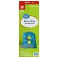 thumbnail image 1 of Great Value Blue 30-Gallon Drawstring Large Recycling Bags, Unscented, 20 Count, 1 of 8