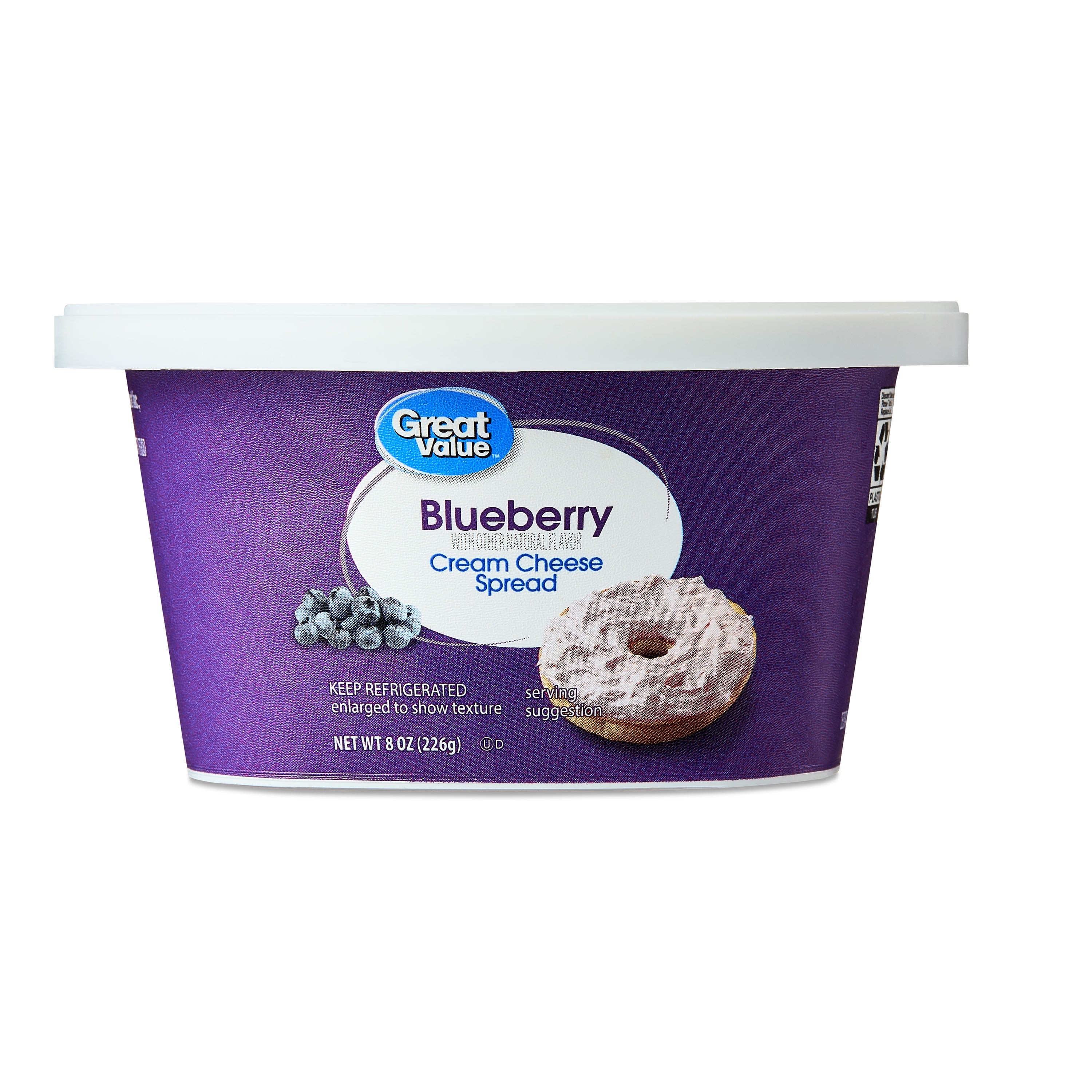 Blueberry様　1本　クリーム　10包 Great Value Blueberry Cream Cheese Spread, 8 oz Tub - Walmart.com
