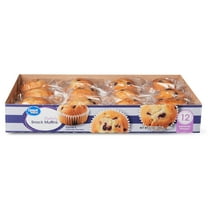 Great Value Blueberry Snack Mini Muffins, Moist, Light, Fluffy Individually Wrapped Pastry, 12 oz, 12 Count