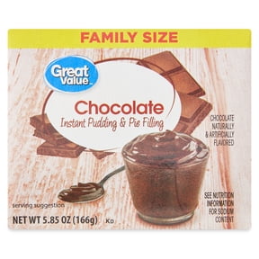Great Value Chocolate Instant Pudding and Pie Filling, Family Size, 5.85 oz