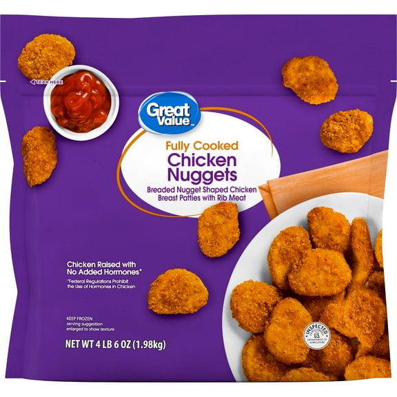 Great Value Breaded Chicken Nuggets, 70 oz (Frozen)