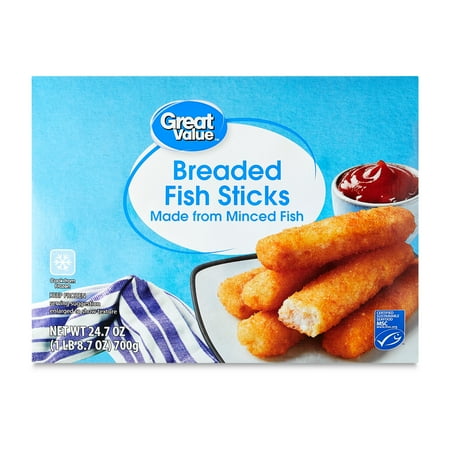 Great Value Breaded Fish Sticks, 24.7 oz, 44 Count