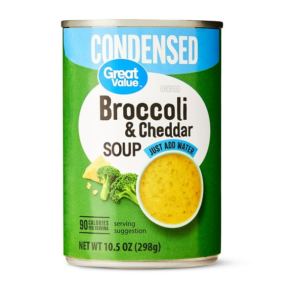 Great Value Broccoli & Cheddar Condensed Soup, 10.5 oz Can