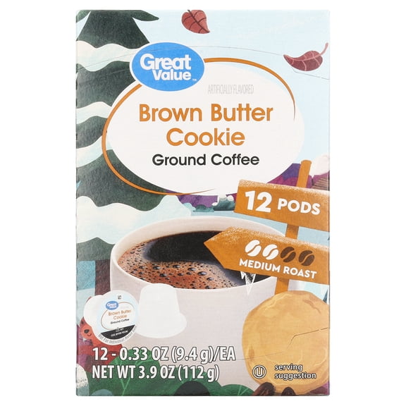 Great Value Brown Butter Cookie, 12 Count