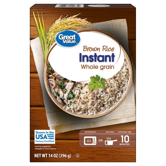 Great Value Brown Rice Instant, 14 oz