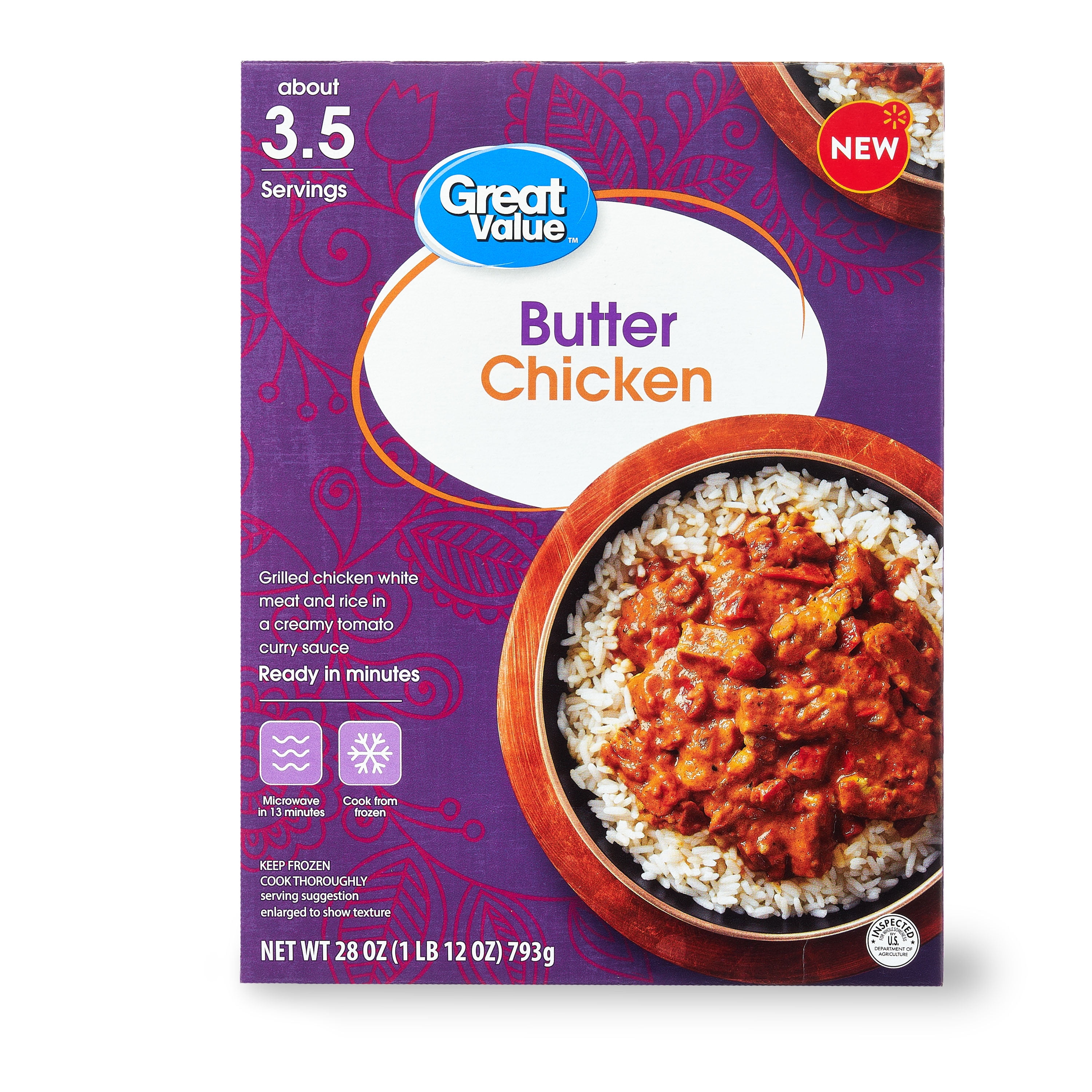 Great Value Butter Chicken, 28 ounces (Frozen)
