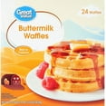 thumbnail image 1 of Great Value Buttermilk Waffles, 24 Count, No Soy or Tree Nuts, Contains Wheat, Egg, and Milk, 1 of 9