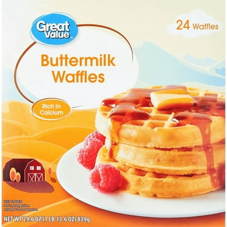 Great Value Buttermilk Waffles, 24 Count