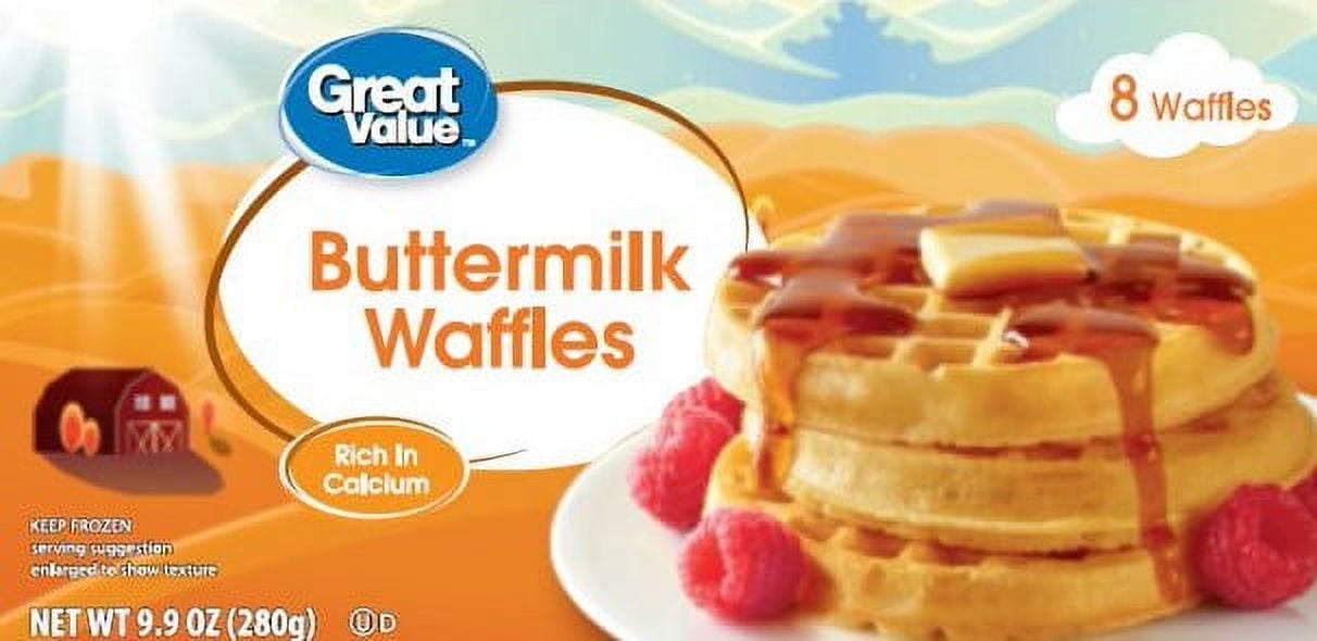 Great Value Buttermilk Waffles, 9.9 oz, 8 Count