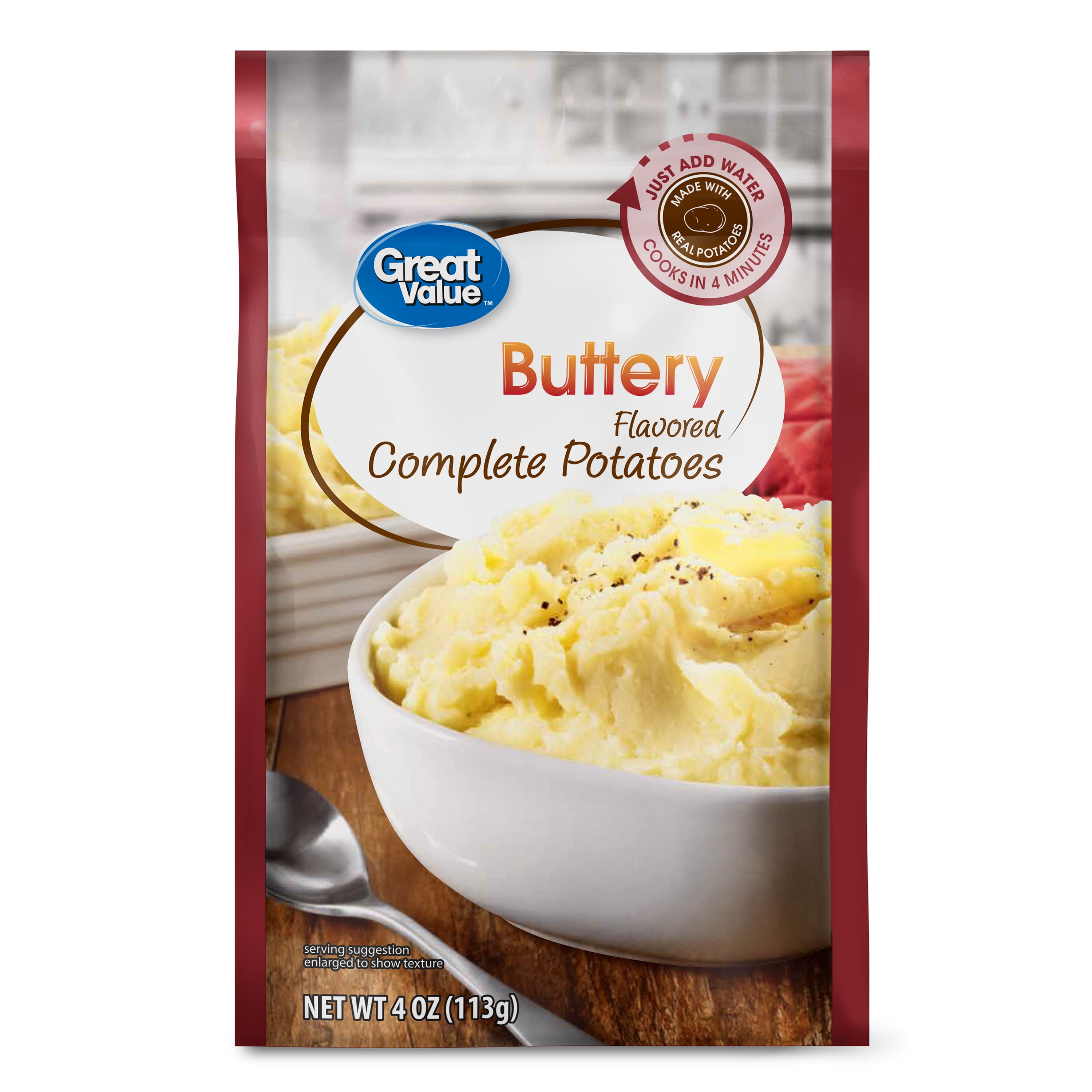 Great Value Buttery Complete Potatoes, 4 oz Pouch