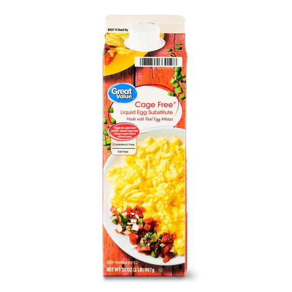 Great Value Cage-Free Liquid Egg Substitute, 32 oz Carton