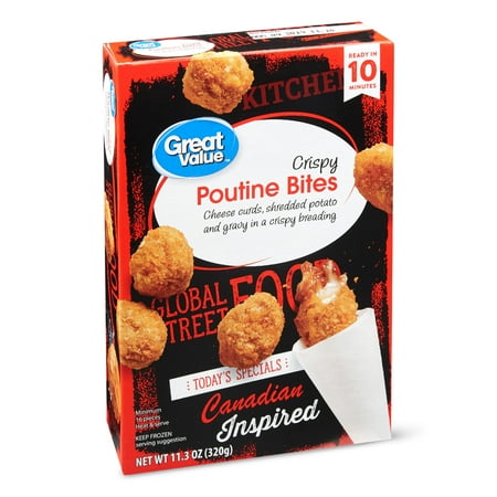 Great Value Canadian Inspired Crispy Poutine Bites, 11.3 oz