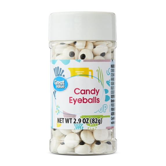 Great Value Black and White Candy Eyeballs Cake Decoration, 2.9 oz