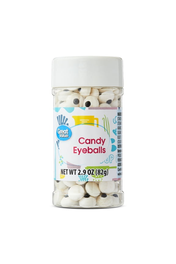 Black and White Candy Eyeballs Cake Decoration, 2.9 oz
