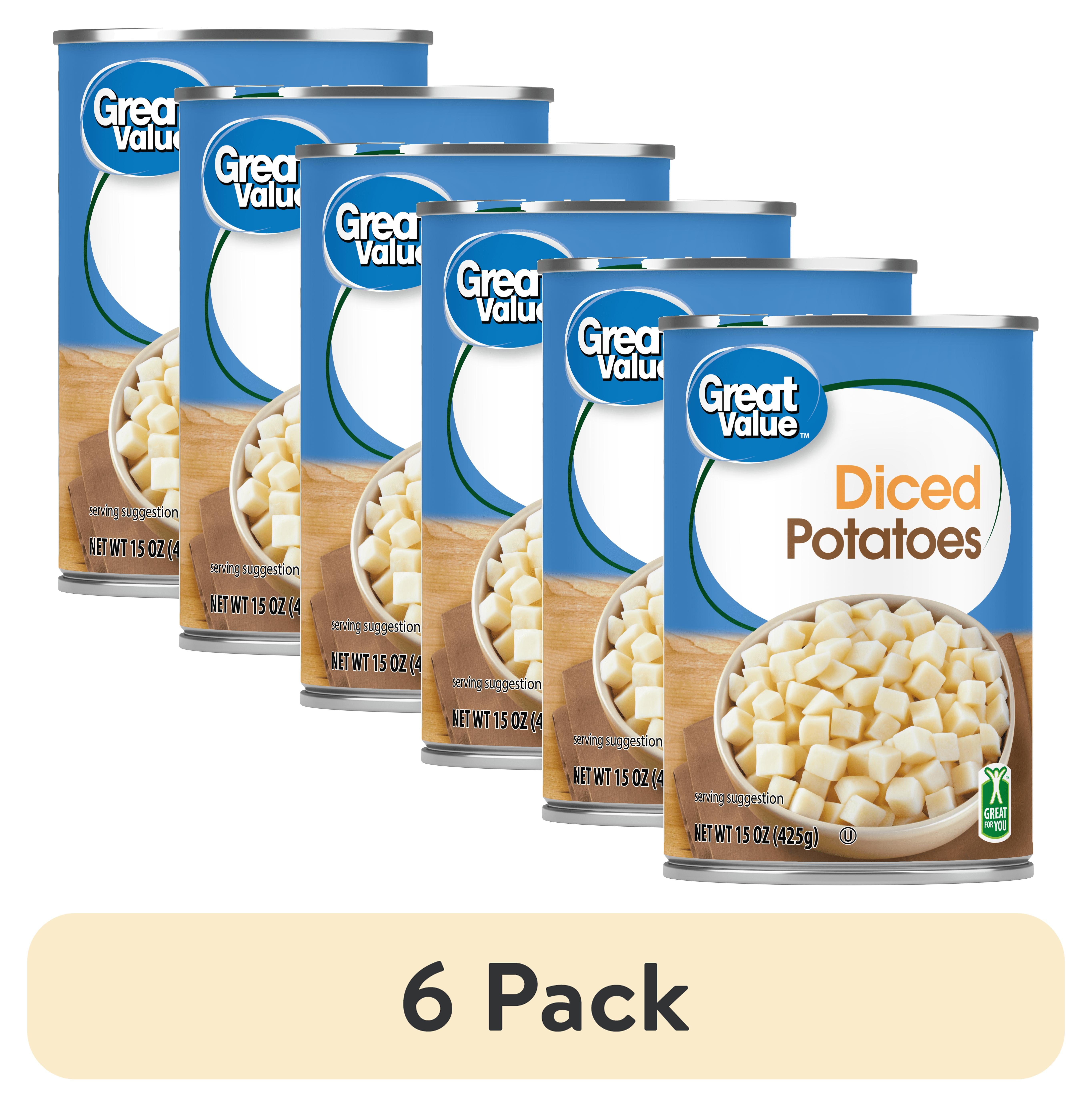 (6 pack) Great Value Canned Diced Potatoes, GlutenFree, 15 oz Can