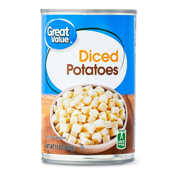 Great Value Canned Diced Potatoes, Gluten-Free, 15 oz Can