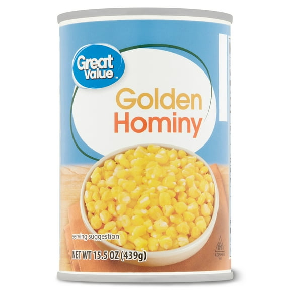 Great Value Canned Golden Hominy, 15.5 oz