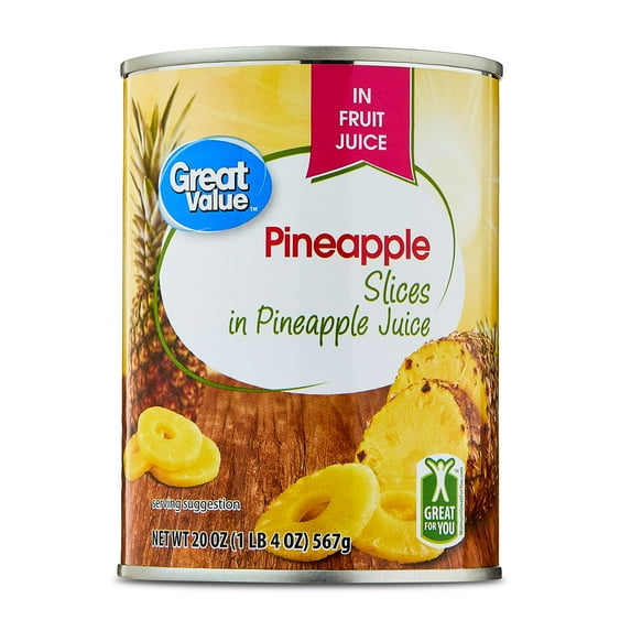 Great Value Canned Pineapple Slices in Juice, 20 oz