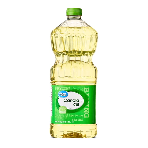 Great Value Canola Oil, Heart Healthy, High Smoke Point, 48 fl oz Bottle