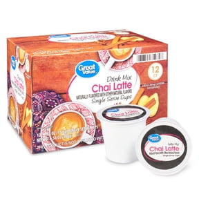 Great Value Chai Latte Drink Mix Single-Serve Cups, 12 Ct