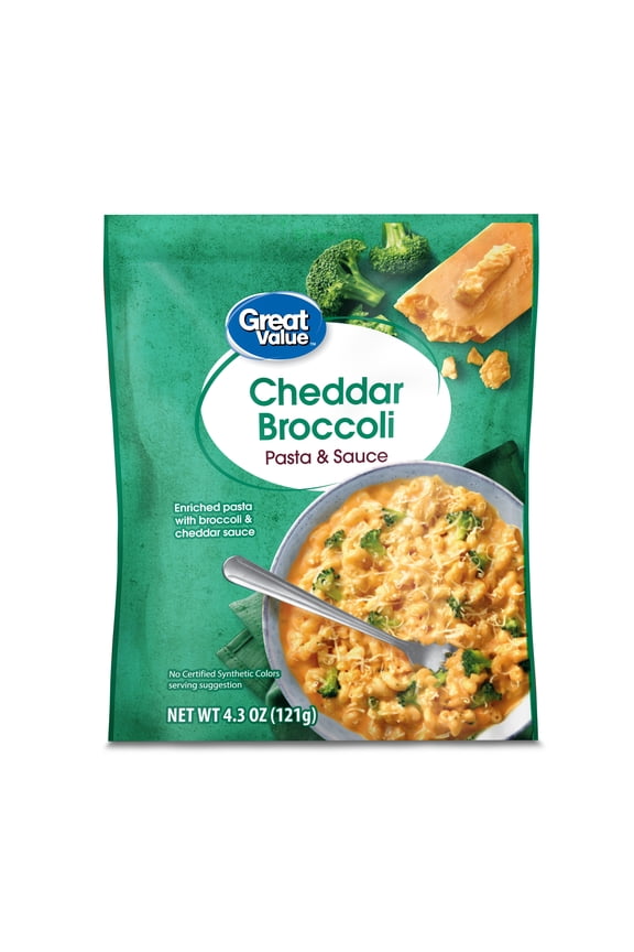 Cheddar Broccoli Flavored Pasta & Sauce 4.3oz (Shelf-Stable Pouch, Packaged Meal)