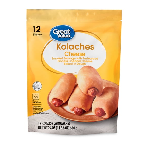 Great Value Frozen Cheese Kolaches, 2 oz, 12 Count