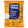 thumbnail image 1 of Great Value Cheddar and Sour Cream Ripple Potato Chips Party Size, 12.5 oz Bag, 1 of 11