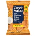 thumbnail image 1 of Great Value Cheddar & Sour Cream Potato Chips Party Size, 13 oz, 1 of 12