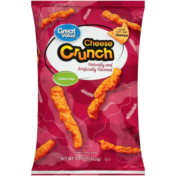 Great Value Cheese Crunch Crispy Cheese Flavored Snacks, 8.5 oz
