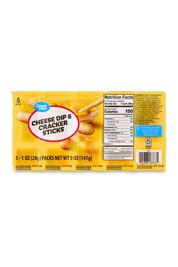 Cheese Dip & Breadsticks Snacks, 1 oz, 5 Count